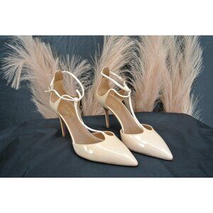 Aquazzura Cream Strappy Stiletto Heels 38